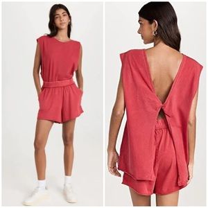 FP MOVEMENT City Of Angels Set Muscle Tank & Shorts Red Lovestruck